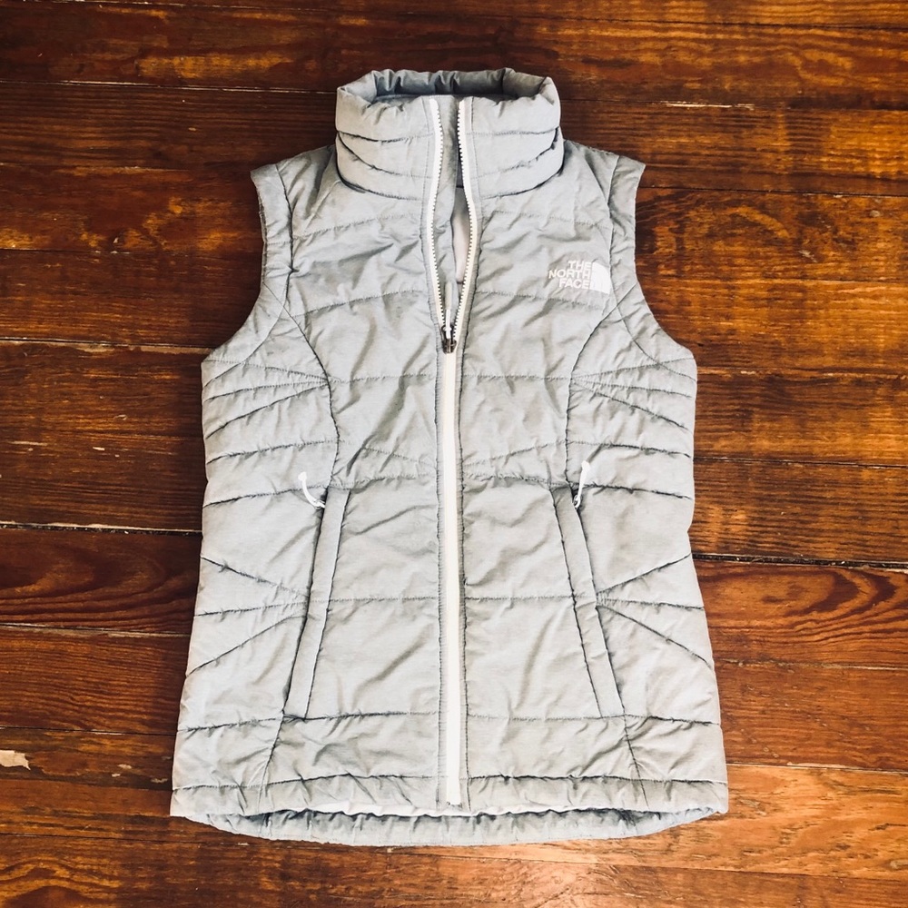 North Face Vest, Grey and White, Sz XS